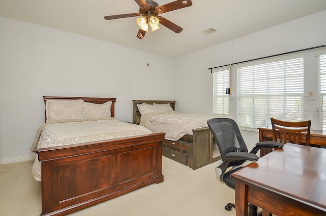 24914 Hazel Ranch Dr, Katy, TX 77494 - carpeted bedroom with a ceiling fan and an office area