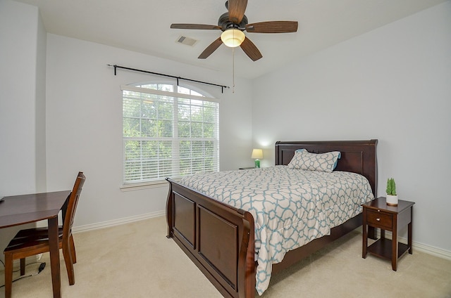 24914 Hazel Ranch Dr, Katy, TX 77494 - bedroom with light colored carpet and a ceiling fan