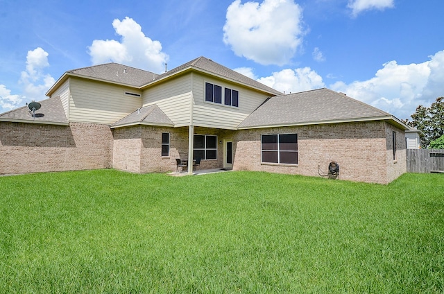 24914 Hazel Ranch Dr, Katy, TX 77494 - rear view of house with a patio, roof with shingles, and brick siding