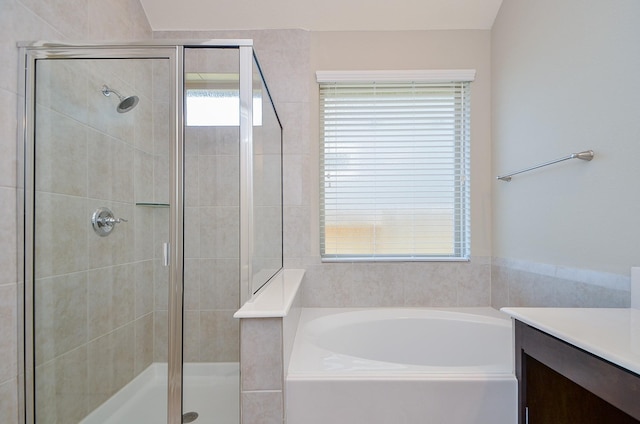 3238 Montclair Orchard Trce, Spring, TX 77386 - full bath with a garden tub, a stall shower, and vanity