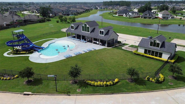 9327 Victory Canyon Ln, Tomball, TX 77375 - aerial view of residential area with a large body of water