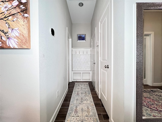 9327 Victory Canyon Ln, Tomball, TX 77375 - hall with dark wood-style flooring and baseboards