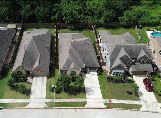 9327 Victory Canyon Ln, Tomball, TX 77375 - aerial view of residential area with property boundaries highlighted