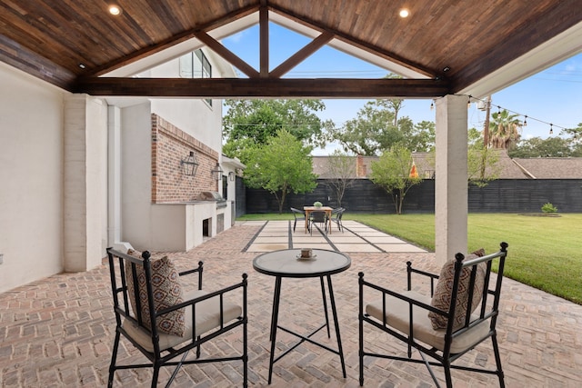 7202 Hartland Ave, Houston, TX 77055 - fenced backyard featuring a patio and a gazebo