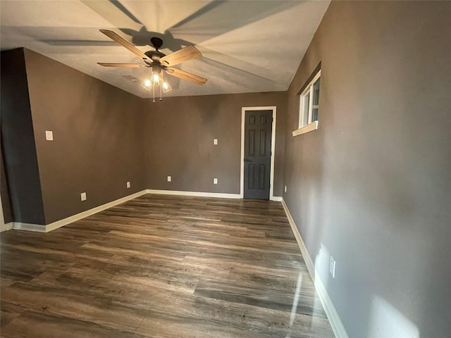 126 2nd Ave, Onalaska, TX 77360 - spare room with a ceiling fan and dark wood-style floors
