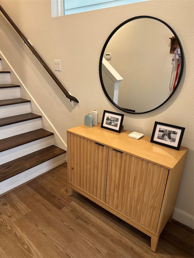 311 Eado Park Cir, Houston, TX 77020 - stairway featuring wood finished floors