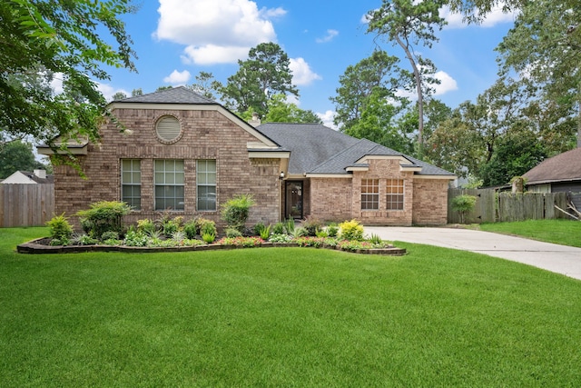 3518 Grove Oaks Dr, Houston, TX 77339 - ranch-style house featuring brick siding, concrete driveway, and roof with shingles