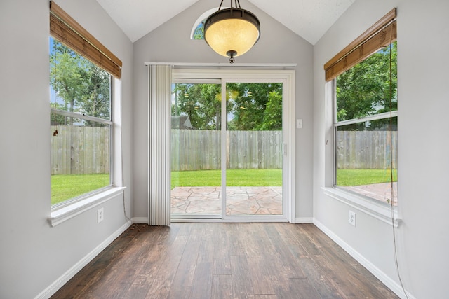 3518 Grove Oaks Dr, Houston, TX 77339 - entryway featuring lofted ceiling, wood finished floors, and healthy amount of natural light