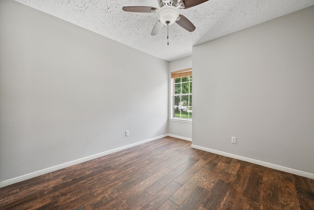 3518 Grove Oaks Dr, Houston, TX 77339 - empty room featuring hardwood / wood-style floors, a textured ceiling, and a ceiling fan