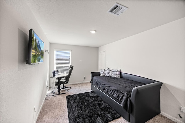 11034 Hillside Creek Dr, Humble, TX 77396 - bedroom featuring light colored carpet and an office area