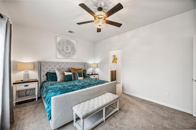 11034 Hillside Creek Dr, Humble, TX 77396 - bedroom with carpet floors, a ceiling fan, and ensuite bath