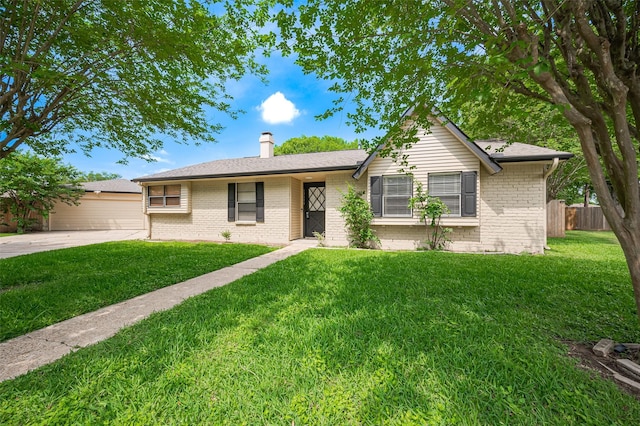 13506 Sherwood St, Sugar Land, TX 77498 - single story home featuring a chimney and brick siding