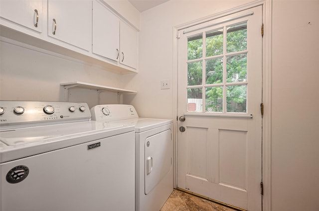 13506 Sherwood St, Sugar Land, TX 77498 - laundry room with cabinet space, independent washer and dryer, and healthy amount of natural light