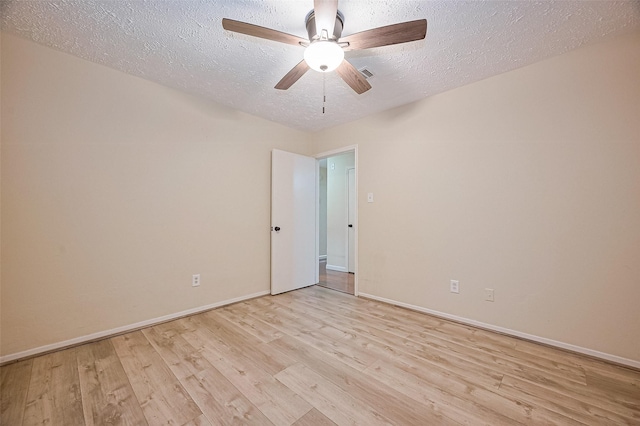 13506 Sherwood St, Sugar Land, TX 77498 - spare room featuring light wood finished floors, ceiling fan, and a textured ceiling