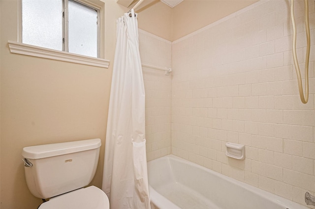 13506 Sherwood St, Sugar Land, TX 77498 - bathroom with shower / bathtub combination with curtain and toilet