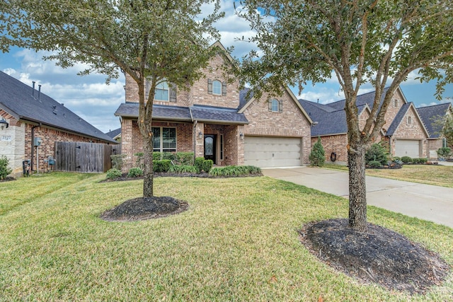 2131 Blossomcrown Dr, Katy, TX 77494 - traditional-style house featuring brick siding, concrete driveway, and roof with shingles