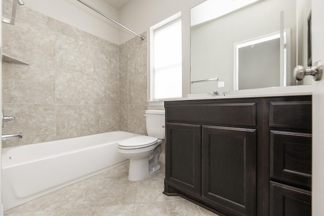 2131 Blossomcrown Dr, Katy, TX 77494 - full bathroom featuring washtub / shower combination, vanity, and tile patterned flooring