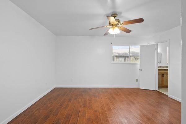 9005 Imogene St Unit C, Houston, TX 77036 - empty room featuring a ceiling fan and wood-type flooring