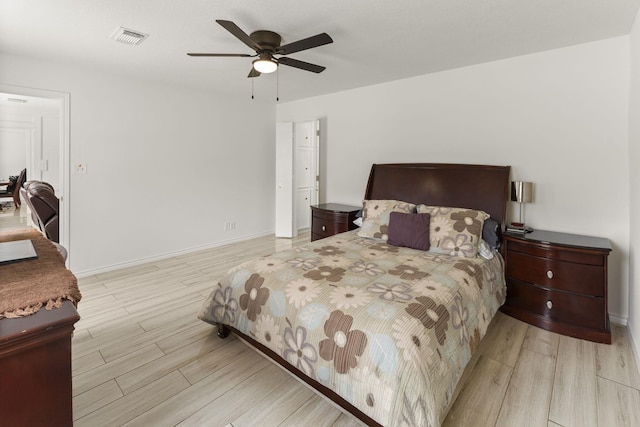 2811 Blue Glen Ln, Houston, TX 77073 - bedroom with light wood-type flooring and a ceiling fan