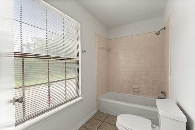 2811 Blue Glen Ln, Houston, TX 77073 - bathroom featuring tile patterned floors, healthy amount of natural light, and  shower combination