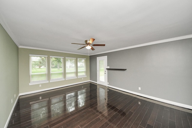 606 Montclair Blvd, Sugar Land, TX 77478 - spare room with ceiling fan, wood finished floors, and ornamental molding