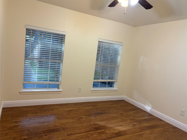 17427 Marigold Dr, Sugar Land, TX 77479 - empty room featuring ceiling fan and wood finished floors