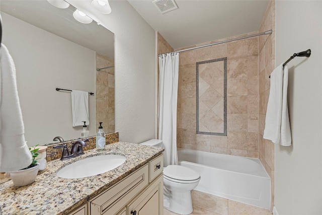 3102 Hillside Landing Trl, Katy, TX 77494 - full bathroom featuring vanity, tile patterned floors, and shower / bath combo
