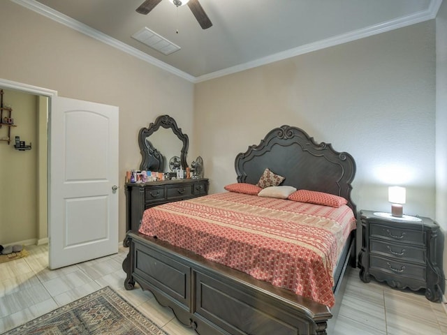 6127 Rosehill Harvest Loop, Katy, TX 77493 - bedroom featuring ornamental molding and ceiling fan