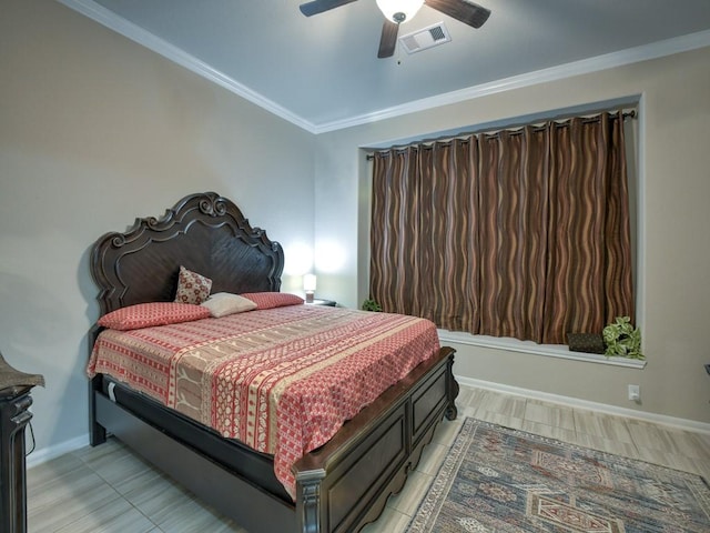 6127 Rosehill Harvest Loop, Katy, TX 77493 - bedroom with crown molding and ceiling fan