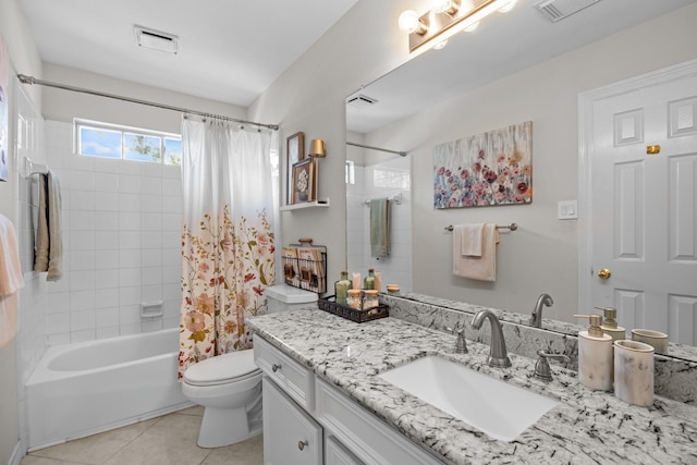 2413 Sawgrass Ct, League City, TX 77573 - bathroom with vanity, tile patterned flooring, and shower / bath combo with shower curtain