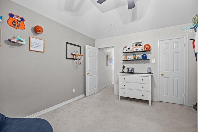 2413 Sawgrass Ct, League City, TX 77573 - bedroom with light carpet and a ceiling fan