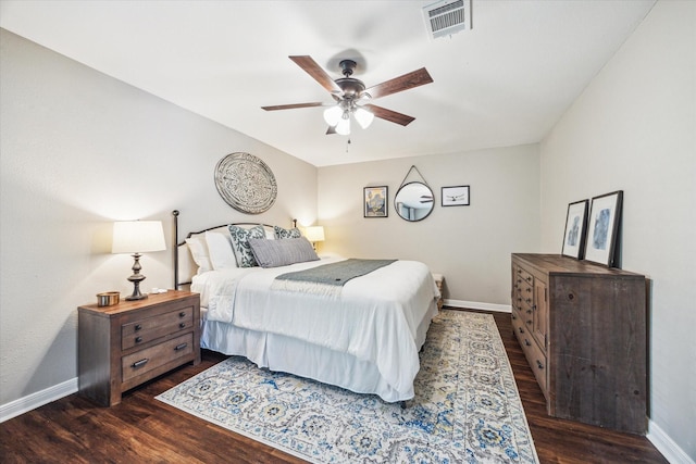 12502 Nova Dr, Houston, TX 77077 - bedroom with dark wood finished floors and ceiling fan