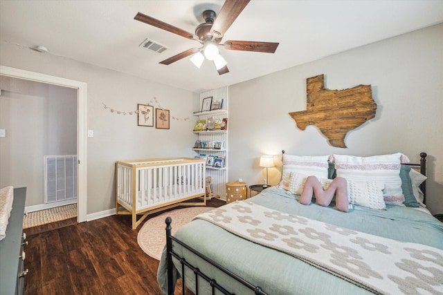 12502 Nova Dr, Houston, TX 77077 - bedroom with wood finished floors and a ceiling fan
