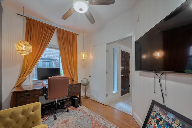 308 Dennis St, Houston, TX 77006 - office space featuring wood finished floors and ceiling fan