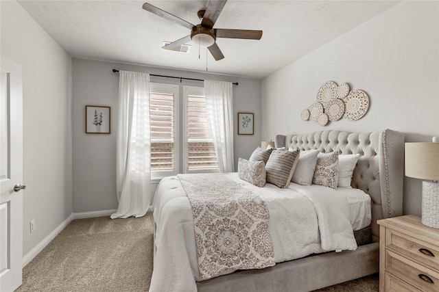 13819 Windward Harbor Ct, Houston, TX 77059 - carpeted bedroom with baseboards and ceiling fan