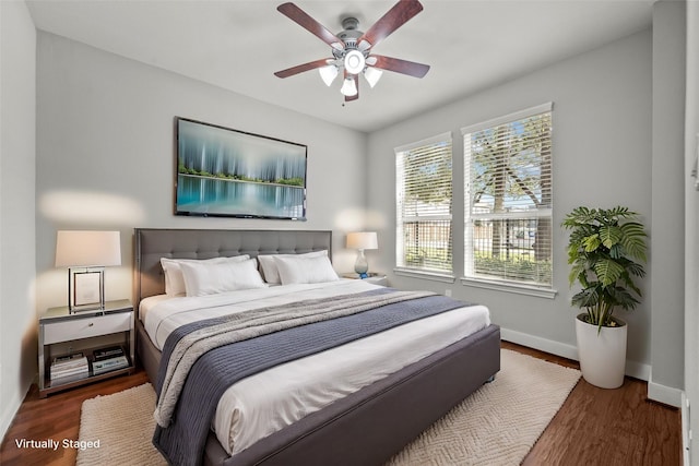 2338 Bastrop St, Houston, TX 77004 - bedroom with wood finished floors and a ceiling fan