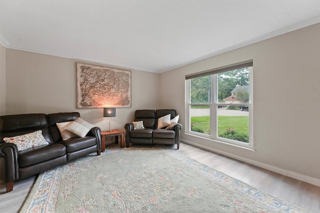 3715 Ember Spring Dr, Kingwood, TX 77339 - living area featuring wood finished floors and crown molding