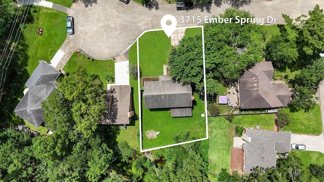 3715 Ember Spring Dr, Kingwood, TX 77339 - aerial view of property and surrounding area featuring property parcel outlined