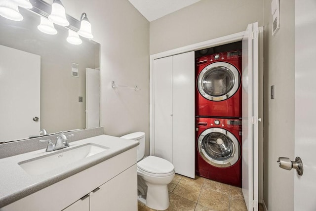 7350 Kirby Dr Unit 46, Houston, TX 77030 - full bath with stacked washer / dryer and vanity