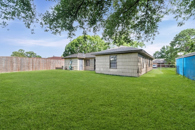 5532 Meadow Creek Ln, Houston, TX 77017 - back of house featuring a fenced backyard and a shingled roof