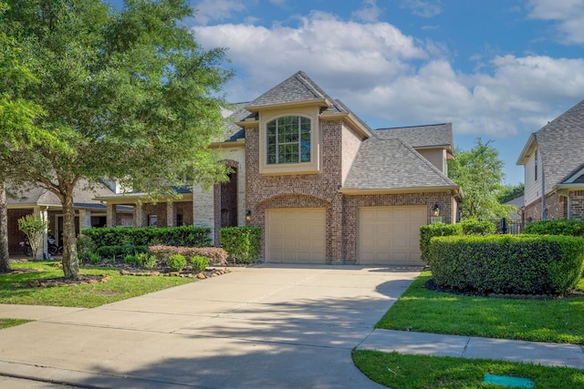 8411 Middle Canyon Rd, Katy, TX 77494 - view of front of home featuring brick siding, driveway, roof with shingles, and a garage