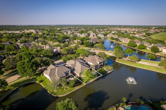 8411 Middle Canyon Rd, Katy, TX 77494 - aerial perspective of suburban area featuring a large body of water