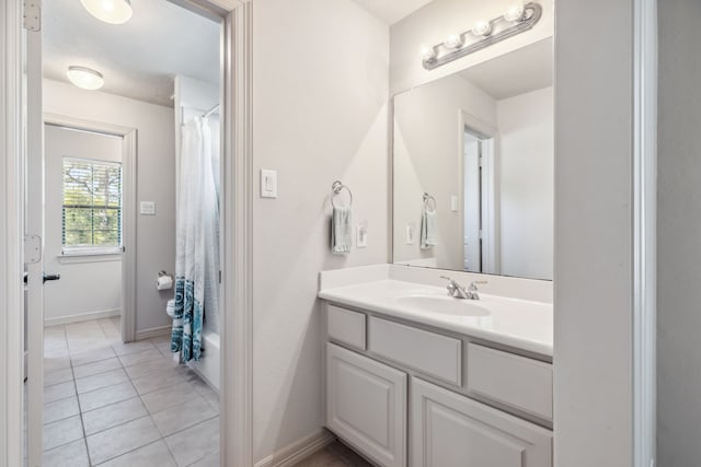 8411 Middle Canyon Rd, Katy, TX 77494 - full bath with vanity and tile patterned flooring