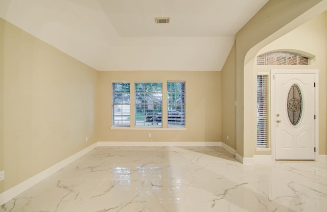 18327 Bluewater Cove Dr, Humble, TX 77346 - foyer entrance with baseboards and marble tiled floors