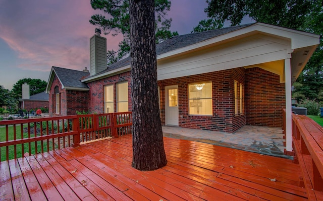 18327 Bluewater Cove Dr, Humble, TX 77346 - view of deck at dusk