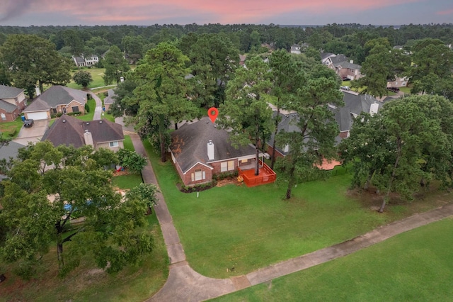 18327 Bluewater Cove Dr, Humble, TX 77346 - aerial view at dusk of a residential view