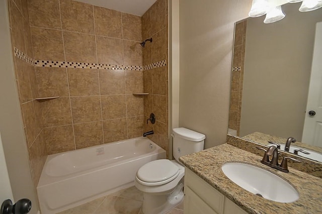 2903 Valley Rose Dr, Kingwood, TX 77339 - full bathroom with vanity, bathtub / shower combination, and tile patterned flooring