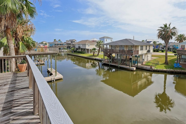 4004 Ector Dr, Galveston, TX 77554 - dock with a residential view and a water view