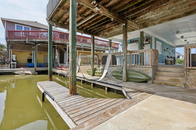 4004 Ector Dr, Galveston, TX 77554 - dock area featuring a water view