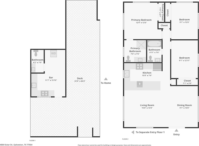 4004 Ector Dr, Galveston, TX 77554 - view of property floor plan